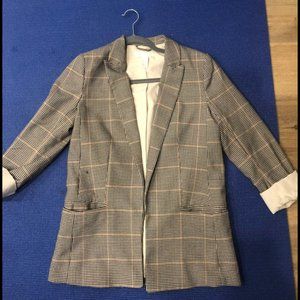 H&M checked pocketed blazer